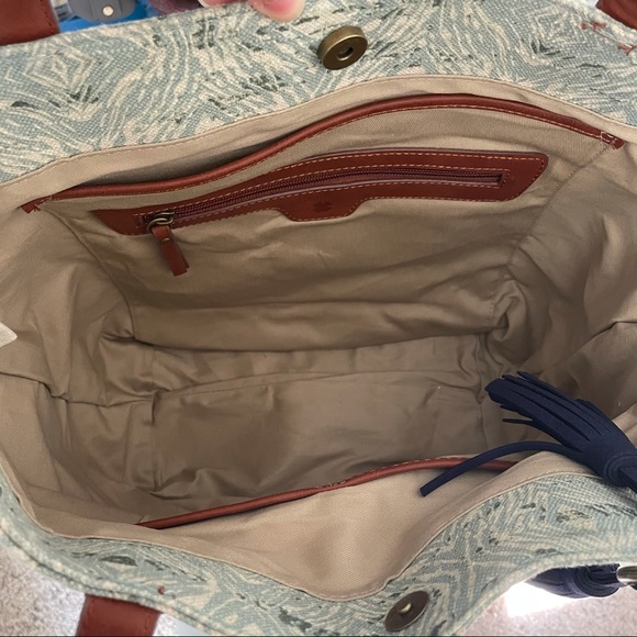 Lucky Brand Let’s Get Lost Large Canvas Tote Bag - Picture 6 of 9